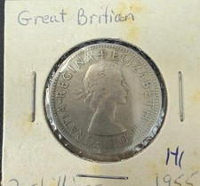 Great Britain 1955 2 SHILLINGS (Copper-Nickel). KM #906  141