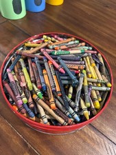Vintage crayola crayons and tin