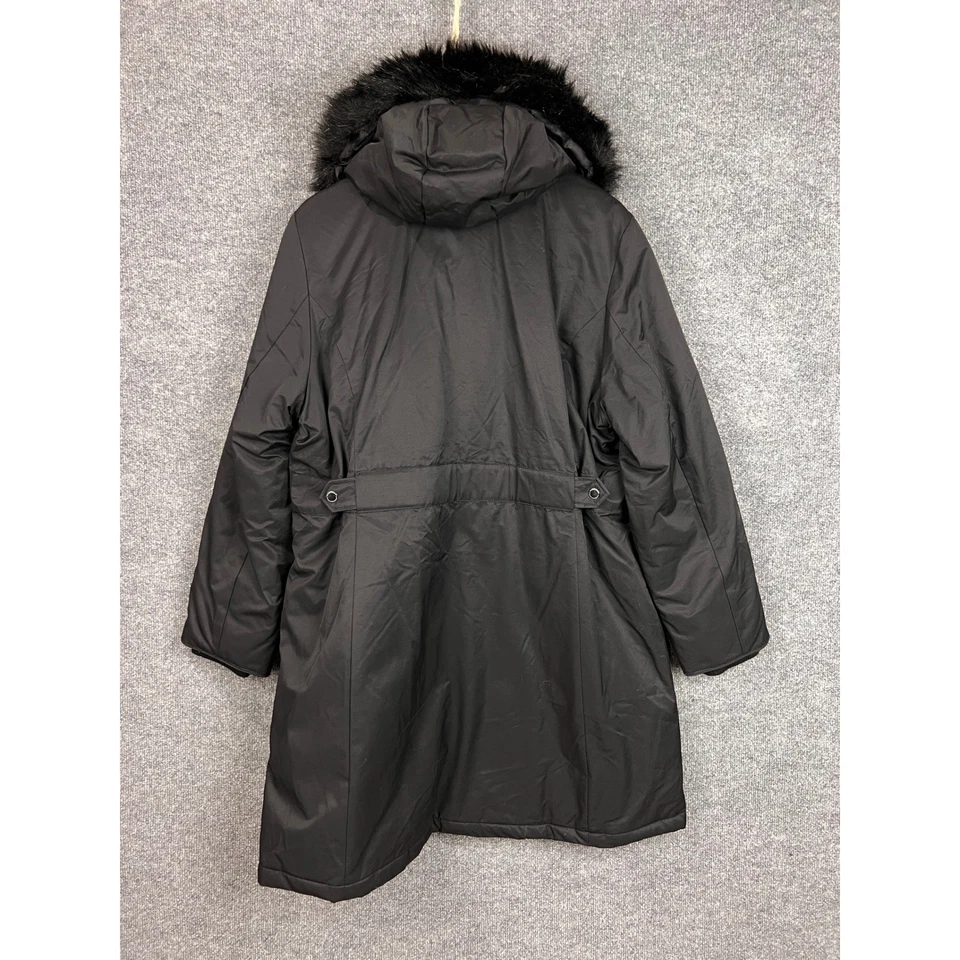 Nuevo 1 Abrigo Parka Madison Expedition Para Mujer Negro Puffer Capucha Piel Sintética XXL Foto 2 de 4