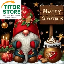 Christmas Gnome Diamond Painting Kits for Adults - 5D Diamond Art Kits for Begi