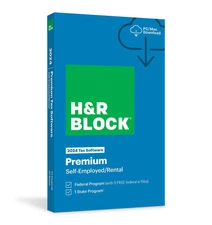 New 2024 H&R Block Tax Software Premium Edition for PC/MAC [Key Card]