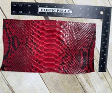 Genuine Red Python Remnant Piece Snakeskin Leather real hide snake skin 275