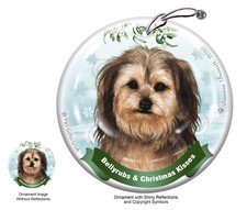 Yorkiepoo Bellyrubs and Christmas Kisses Holiday Ornament
