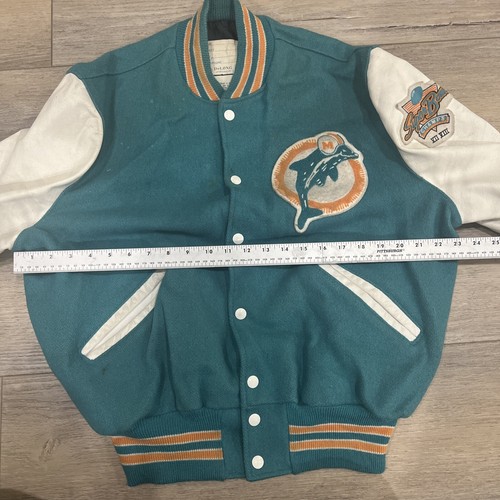 DeLong Miami Dolphins Varsity Jacket - Super bowl VII VIII Leather & Wool NFL - Picture 6 of 9