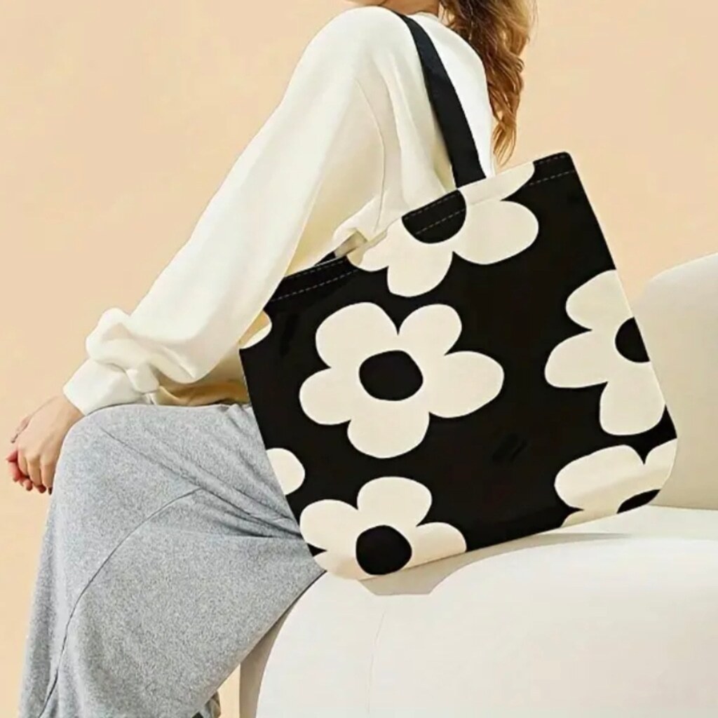 Bolso de Playa Bolso de Hombro Floral Impermeable Llevar Todo el Equipaje de Mano Cartera