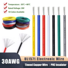 UL1571 30AWG Electronic Wire Tinned Copper Flexible Stranded PVC Cable 10 Colors