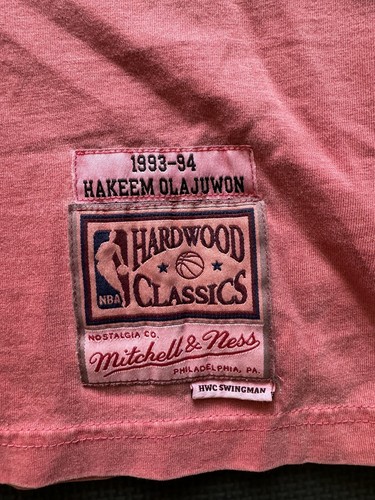 MITCHELL & NESS NBA HOUSTON ROCKETS HAKEEM OLAJUWON WASHED OUT SWINGMAN JERSEY M - Picture 2 of 8