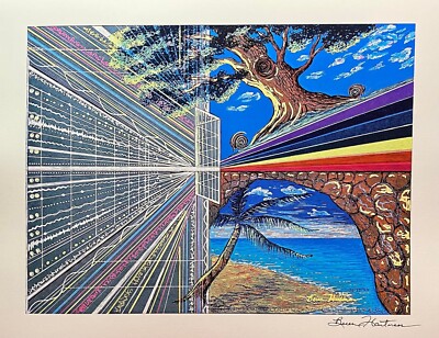 Light Language Activation Drawing Fine Art Print Signed 11 x 14 Galaxy Planets