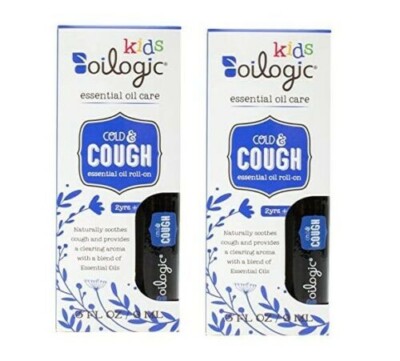 (2) Oilogic Cold & Cough Kids Collection 100% Pure Essential Oil Care Roll-On 