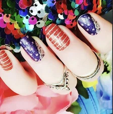 Color Nail Polish Strips, 16ct. Patriotic Wing Sparkle.  READ DESCRIPTION  BELOW