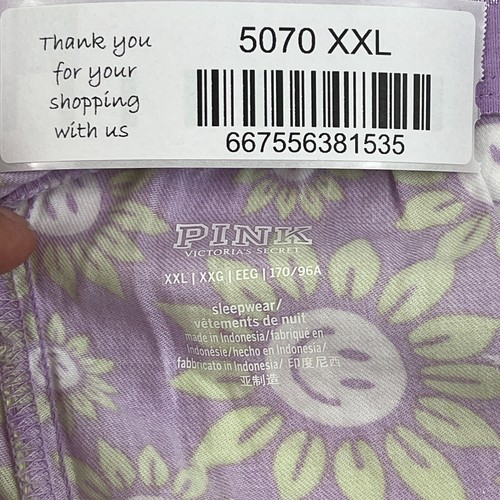 Victoria's Secret ROSA Cintura Elástica Algodón Floral Pijama Dormir Corto XXL NUEVO CON ETIQUETAS - Imagen 9 de 12