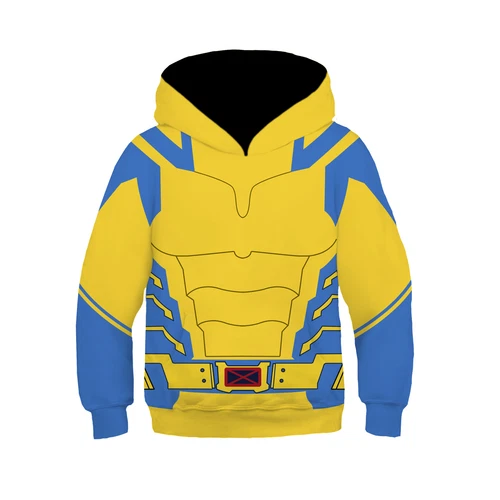 Kids Deadpool And Wolverine Cosplay Hoodie Boys Wade Winston Wilson Pullover Coat