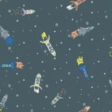 ROCKETS  cotton flannel by DEAR STELLA BTY
