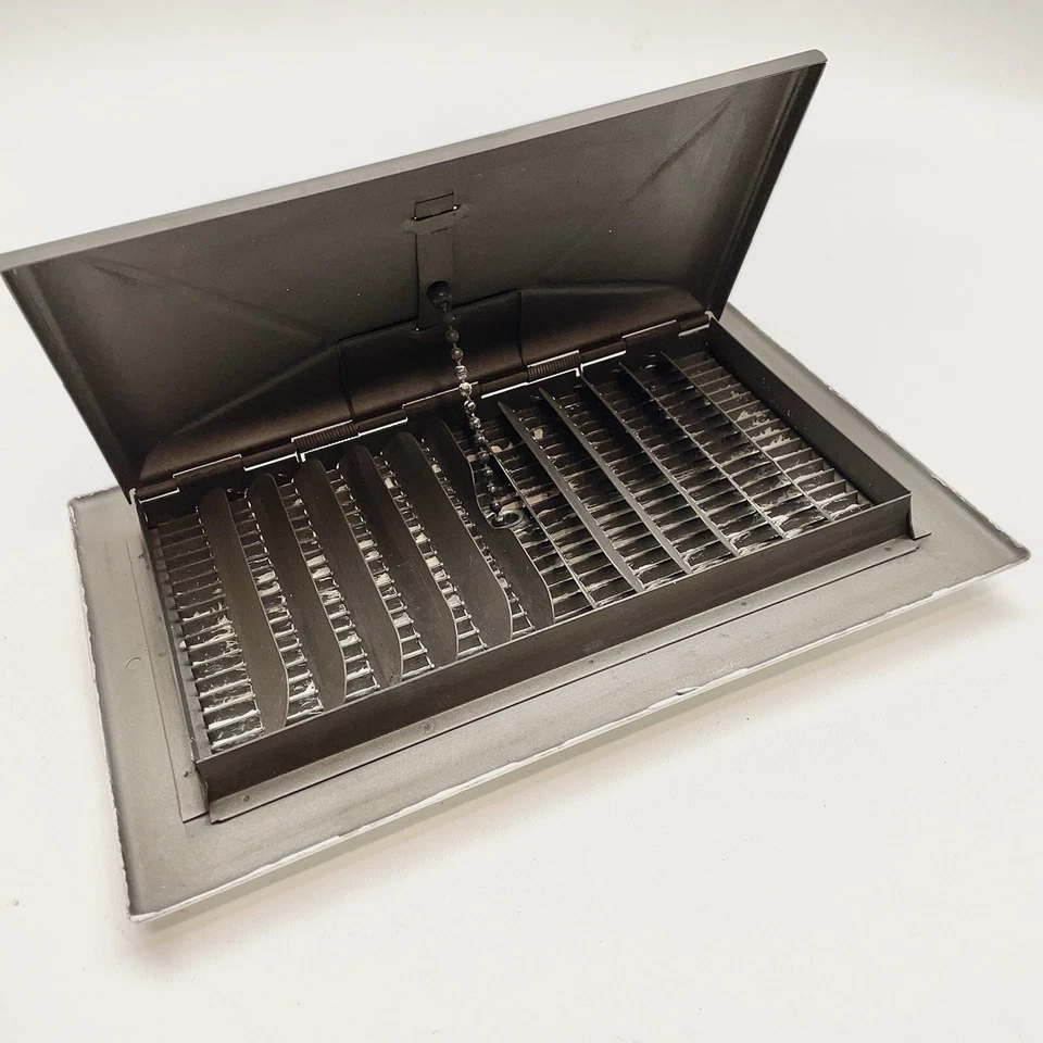 *De colección* Amortiguador de cadena de tracción de acero de los años 50 registro de pared rejilla de ventilación de aire térmico* Foto 2 de 4