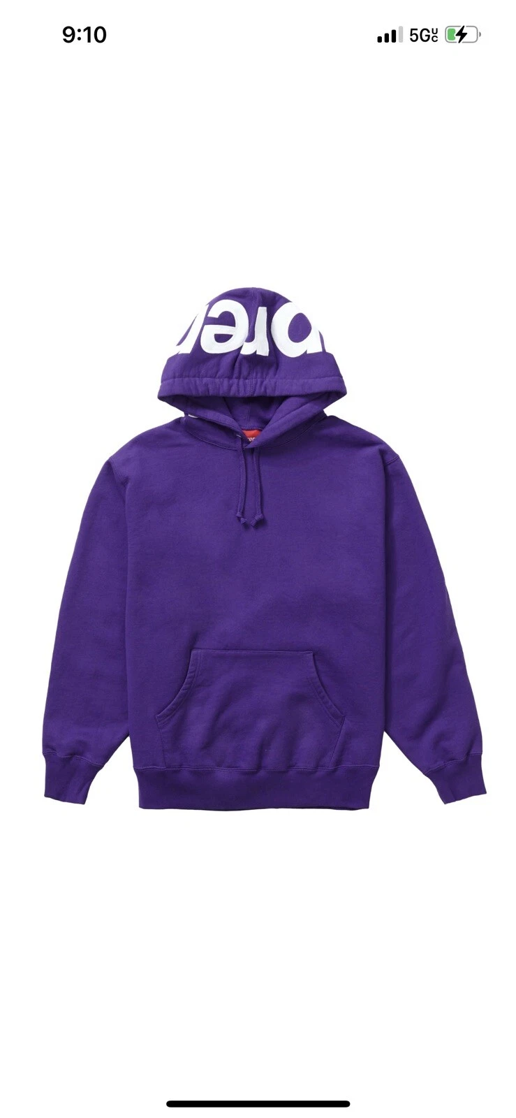 LIVRAISON GRATUITE Supreme Contrast Sweat shirt à capuche taille XL violet FW21 New York