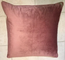 Callisto Home Feather Velvet EURO SQUARE BED Pillow MAUVE ROSE PINK 24X24