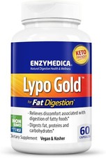 Enzymedica Lypo Gold, Digestive Enzymes for Fat Digestion, Offers Fast Acting Ga