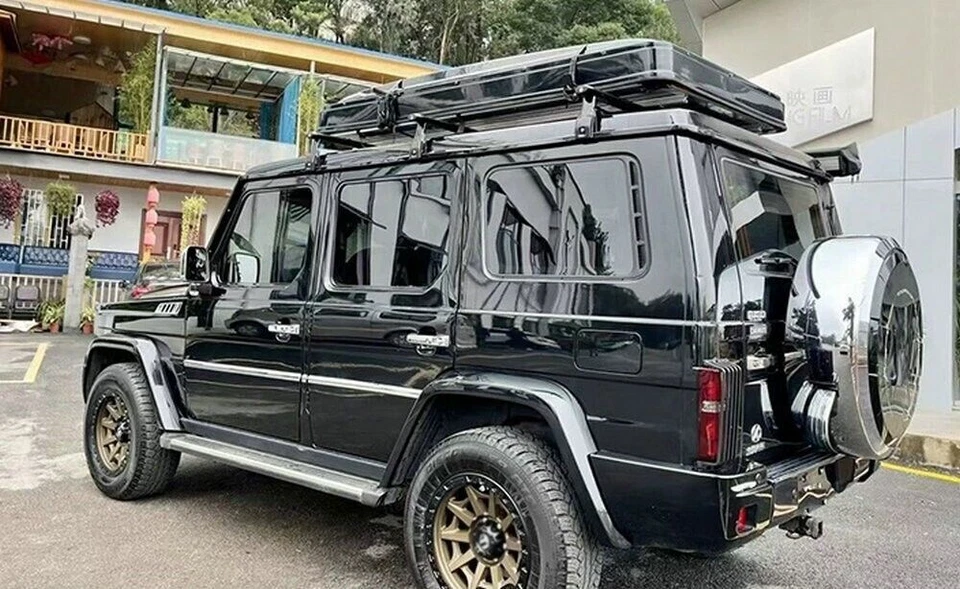 Barra transversal de 3 piezas para equipaje de riel de techo Mercedes Benz Clase G W463 1991-2024 Foto 3 de 4