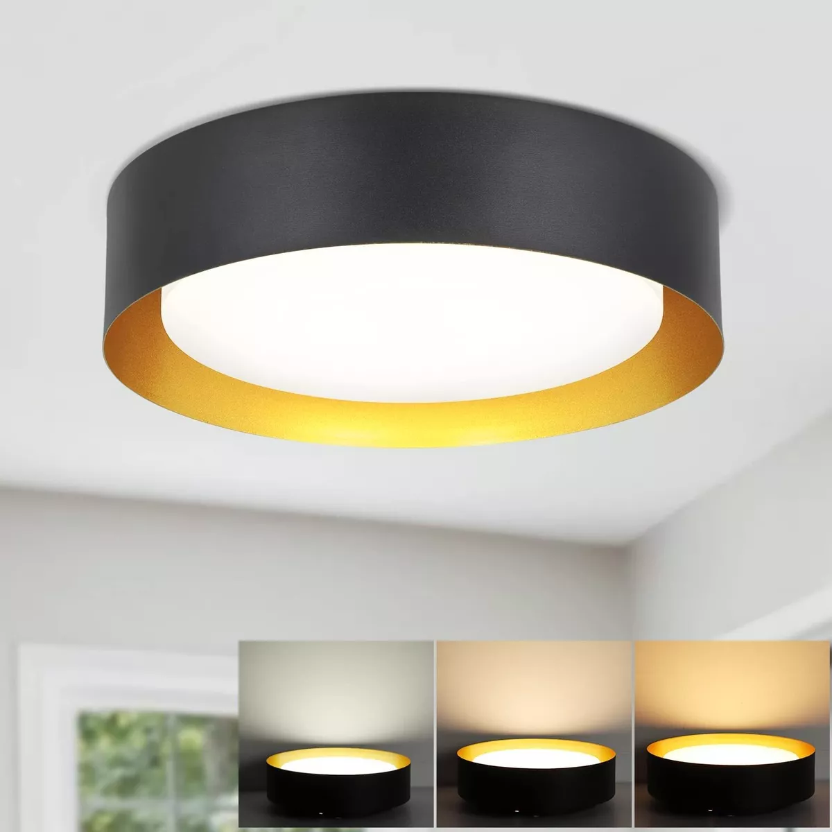 18W Flush Mount LED Ceiling Light Dimmable 3 Color in One13 inches