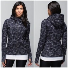 LULULEMON Scuba Hoodie Full Zip Galaxy Speckled Print Fleece lined Size 6