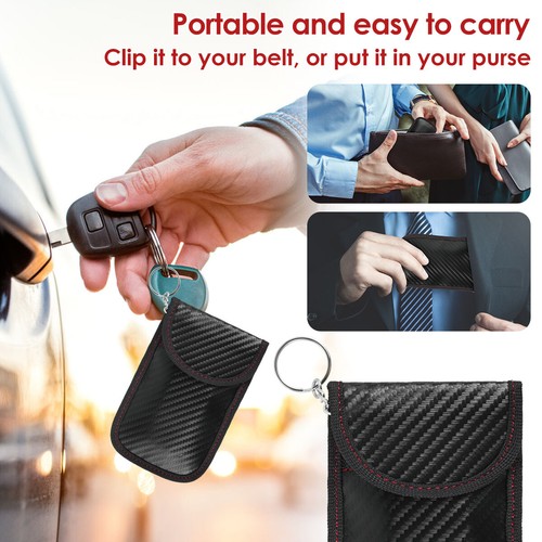 3Pcs Faraday Key Fob Protector Car Key Signal Blocker Pouch Anti-Theft ZA - Picture 5 of 11