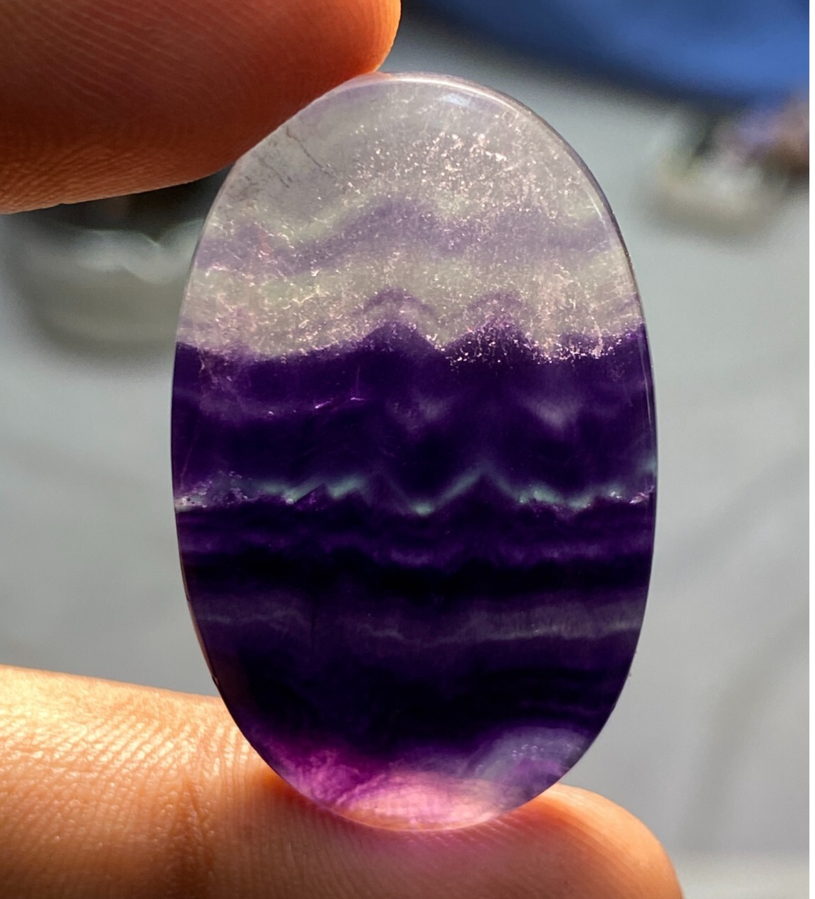 AAA+ Rainbow Fluorite Cabochon Loose Gemstone Oval 52.65Ct 36x22x6mm