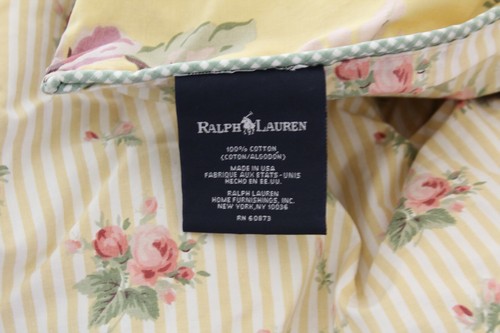 Vintage Ralph Lauren SOPHIE BROOKE Cabbage Rose Yellow Floral Twin Comforter - Picture 4 of 5