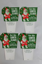 4 VINTAGE DOUBLE COLA Santa Claus ADVERTISING Cards Signs Quincy Fl