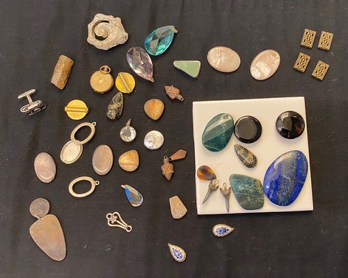 Jewelry Making Baubles And Bits Colorful Lot Semiprecious Stones Shark Teeth