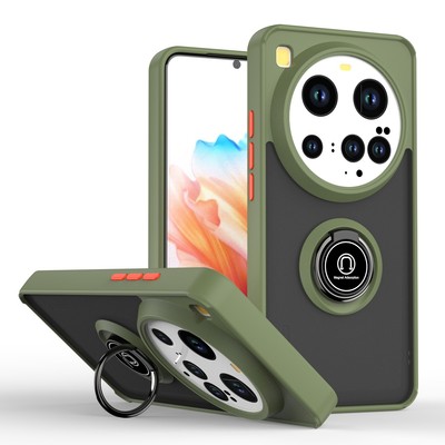 For Xiaomi 15 Ultra, Luxury Shockproof Hybrid Armor Ring Holder Clear Case Cover