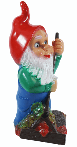 Enano de Jardín Decoración Figura Enano Con Rastrillo de Plástico H 34 CM - Imagen 5 de 6