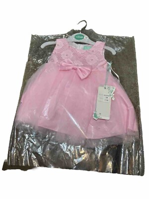 Pink Princess Polyester Acetate Rose Buds Dress -size 6 Months