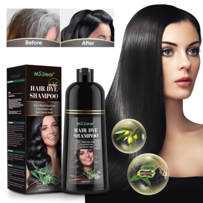 Hair Dye Shampoo Natürliche Kräuter Instant Black 500ml Für Haare Weiße Färben