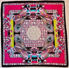 SCARF VINTAGE AUTHENTIC PAISLEY ART SATIN 38" SQUARE