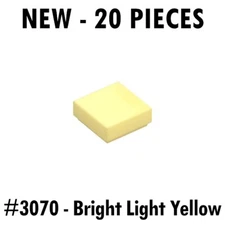 Lego Tile 1x1 (3070 / 3070b) Bright Light Yellow - New - 20 pieces