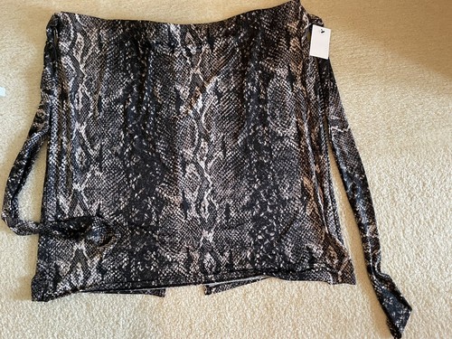 Halogen Women's Black Snake Print Skirt with Tie Belt Knee Length Size 3X - Picture 2 of 5