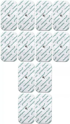 Healthcare World 12 Großen Elektroden mit 3.5mm Druckknopf 9cm x 5cm Pads