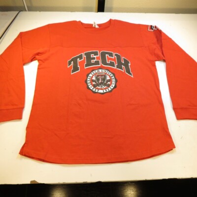 NEW PRESSBOX TEXAS TECH UNIVERSITY COLLEGE LONG SLEEVE TEE T SHIRT Mens L Red 