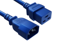 6ft IEC-60320 C14 to C19 Extension Power Cord 14AWG 15A/250V SJT, Blue