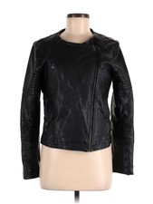 Kendall & Kylie Women Black Faux Leather Jacket M
