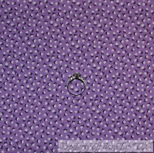 BonEful FABRIC FQ Cotton Quilt Purple White Tiny Small Little Calico Flower Girl