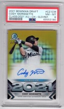 Cody Morissette Bowman Draft Class of 2021 Chrome Auto Gold Refractor #/50 PSA 8