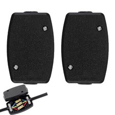 2Pcs Black 3 Terminal Electrical Cable Junction Box 13amp 250v Flex 