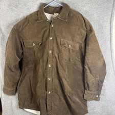 Apparel Zone Shirt Mens 2XL Brown Corduroy Lined Button Front Heavyweight