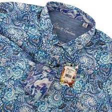 NWT Robert Graham Mens XL Blue Paisley Print Long Sleeve Button Down Shirt 238