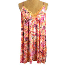 Secret Treasures 90s Y2K Mini Slip SIZE 2X Pink Peach Blk Lace Trim Fairycore