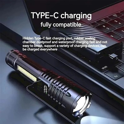 Wiederaufladbare Wolfszahn Taschenlampe superhell Outdoor Taschenlampe