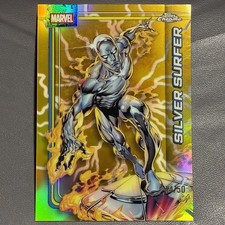 2026 Topps Chrome Marvel Silver Surfer #157 Storm’s Gold Lightning Refractor /50
