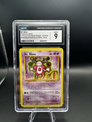 2023 Pokémon Mr. Mime 013/034 CGC 9 MINT -Blastoise & Suicine EX Deck - Holo