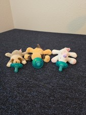 Lot Of 3 Mary Meyer WubbaNub Pacifier Lovey Plush Soother Puppy Unicorn Sloth